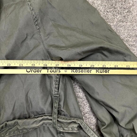 Vintage Military Quarpel Raincoat Women 12 Army Green Cotton Belted Button-Front - Picture 9 of 11